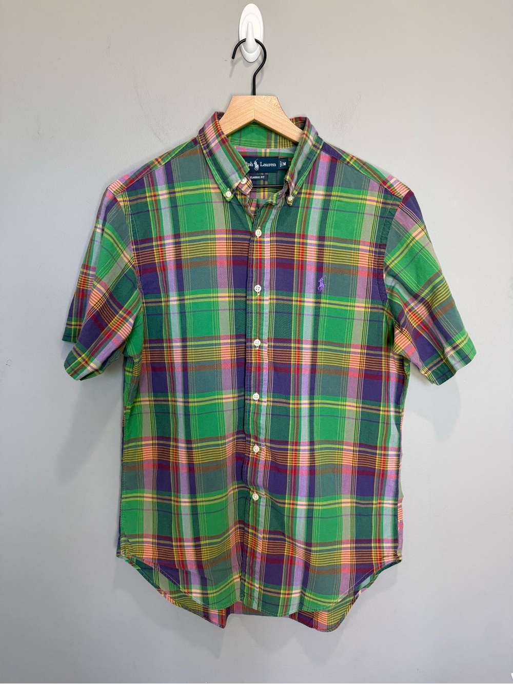 Ralph‎ Lauren Classic Fit Madras Plaid Button Down Shirt M